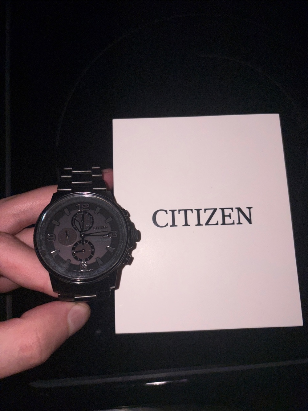 Citizen Men's All-Black Chronograph Bracelet Watch, NIGHTHAWK Model